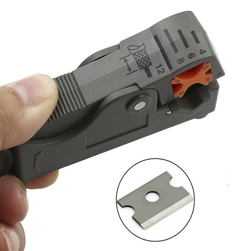 Rotary Coaxial Stripping Cable Stripper Cutter Tool For RG-58/59/62/6QS/3C/4C 3C