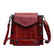 Rivet Stone Pattern Handbags Women Messenger Leather Shoulder Bag (Red)