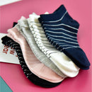 Color Random Stripe Socks Thin Cotton Sock Slippers Short Men Women Ankle S JR