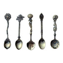 5 Pcs European Court Style Spoon Set Alloy Teaspoon for Coffee Tea Mixing Sugar