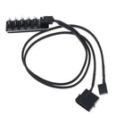1 To 5 4Pin CPU cooling fan hub splitter adapter braided power cable 40cm ^