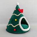 Christmas Tree Shape Dog Cat House Home Warm Sleeping Bed Nest (Green)(M) A