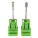 2 Pieces Diamond & Stainless Steel Nail Drill Bit Grinding Polish Head JG13