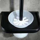 Black Wall Mounted Bathroom Cleaner Kit Space Aluminum Toilet Brush Holder