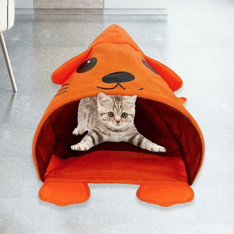 Pet Cat Dog Nest Bed Tunnel Puppy Cave House Portable Sleeping Bag Mat Pad