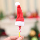 10pcs Christmas Decorations Mini Santa Claus Hats Xmas Cute Soft Candy Top A