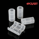 New 4 Pcs AA to C Size Battery Converter Adaptor Adapter Case Switcher Cover Box