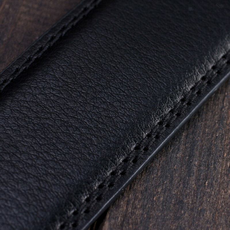 Men's Black PU Leather Replacement Belt Dress Belt without Buckle 35mm