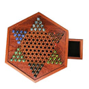 Classic Wooden Chinese Checkers Glass Beads Family Fun Collection Multiplayer
