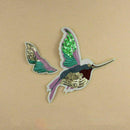 1 pair Birds Hummingbirds DIY Embroidered Patch Clothes Fabric 18*14.5cm New