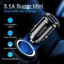 Mini Dual USB Car Charger Auto Vehicle 3.1A Fast Charging Adapter Kits Pre I4N0