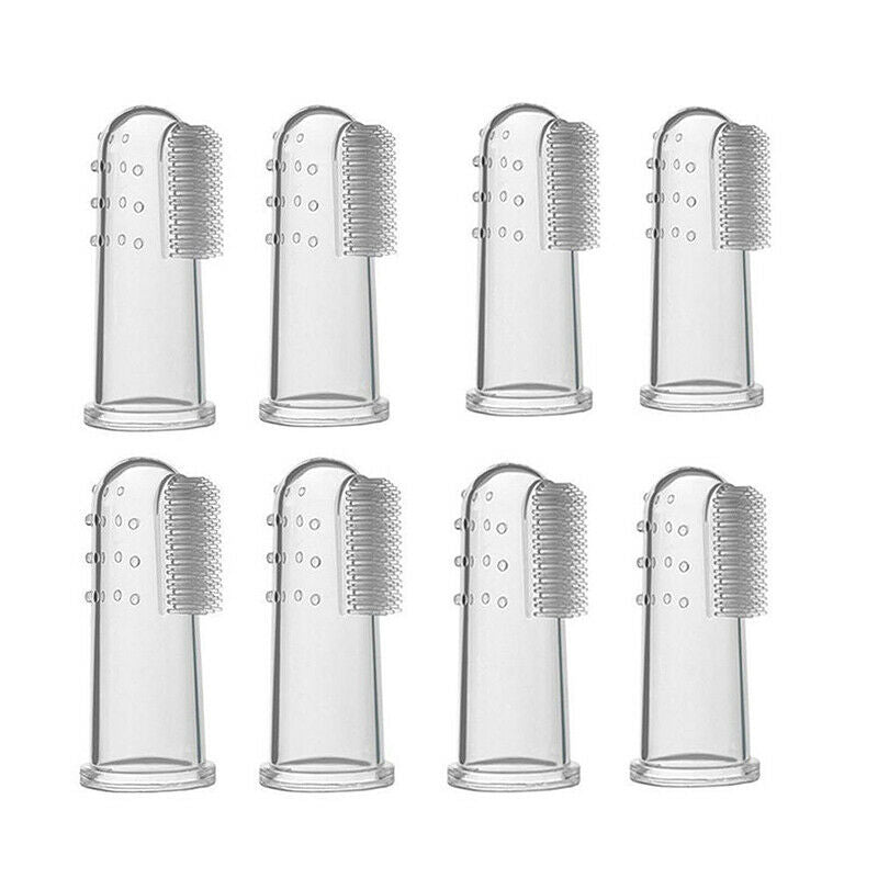 Pet Finger Tooth Brush Dental Hygiene Cleaning Brushes for All Size Cat Dog 8Pcs