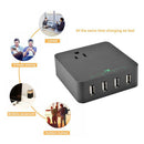 4 USB Ports Travel Phone Charging Station Socket AC Power Strip Charger US