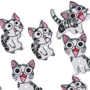 Cute Animals Cat Diy Handmade Buttons for Clothing Scrapbooking Noel Sewing C BX