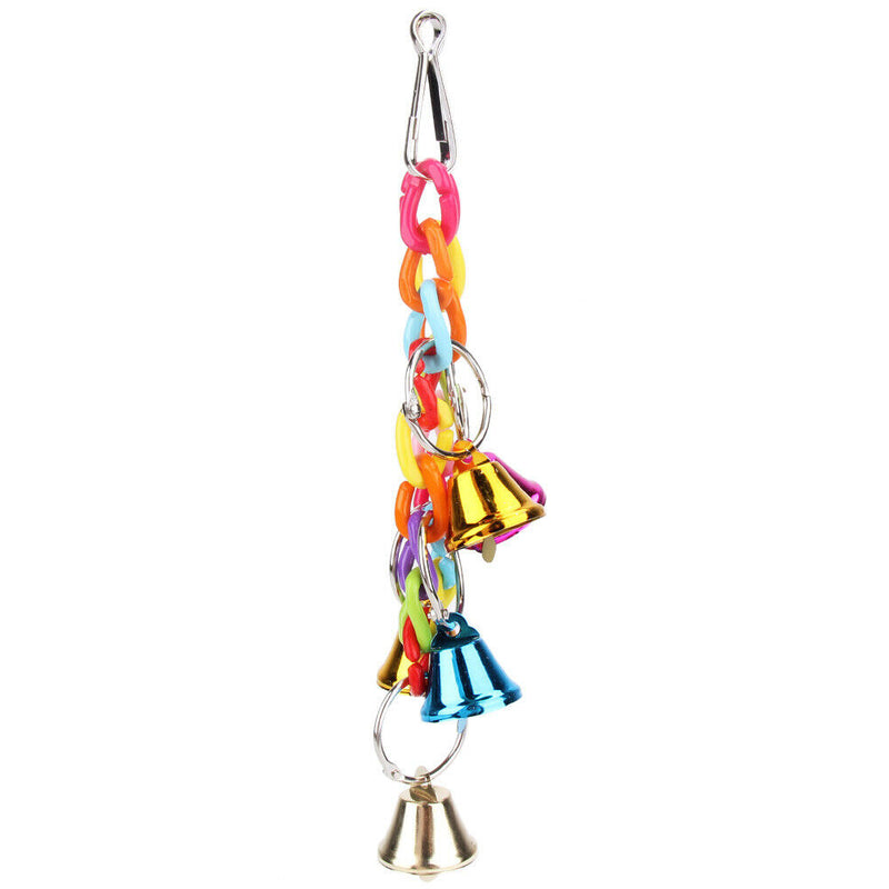 Pet Bird Bell Acrylic Toys Chew Parrot Ringer Hanging Swing Cage Cockatiel