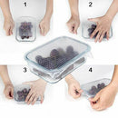 Silicone Storage Covers, 4 Pack of Various Sizes Silicone Stretch Lids for  U4E2