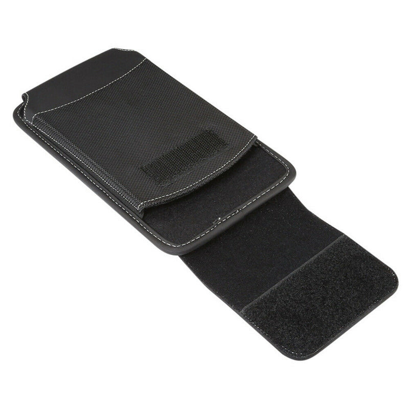 For 5.5 Inch Phone Belt Bag Black Flip Holder Pouch Universal w/ Carabiner Hook
