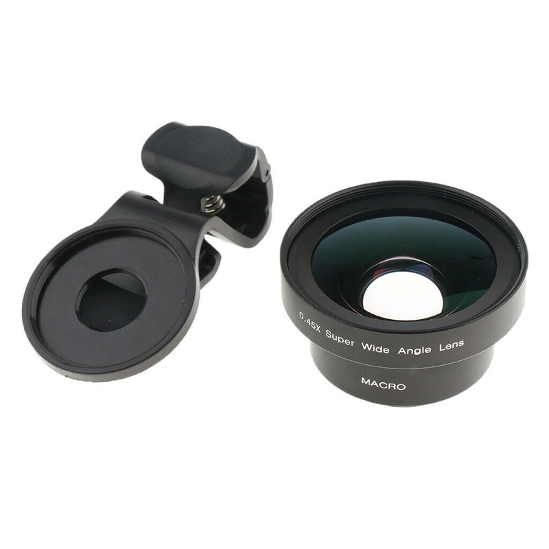 Cell Phone Lens Kit, 0.45X Super Wide Angle + 15X Macro Lens, 4K HD Lens for