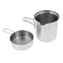 2pcs Stainless Steel Pots with Foldable Handle, Camping Cookware, Portable