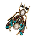 6pcs Enamel Cute Rhinestone Honey Bee Insect Bug Series Brooch Pin Assorted