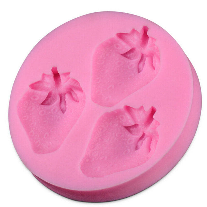Cute Silicone Fondant Mould Cake Decorating Soap Baking Strawberry MoME