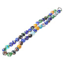 millefiori glass bead necklace chain 10 mm round A6D3