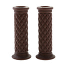 4 xMotorcycle Brown Aluminum Classic Hand Grips 0.87" Handle Bar Brown+Black