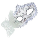 White Butterfly decoration Sexy Women Venetian Hollow Masquerade Eye Face M