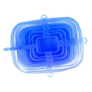 2 Set Blue Silicone Stretchy Wrap Lids Pot Bowl Covers Food Stayfresh SAFETY