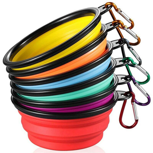 Collapsible Dog Bowl [6-Pack] Travel Portable Dog Bowl(12Oz)Silicone Foldab
