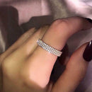 Fashion Zircon Full Drill Diamond Ring for Women Engagement Jewelry (US 7) A