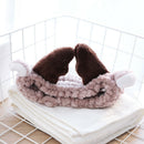Cute Soft Carol Fleece Women Antler Headband Deer Horn Makeup Shower Head W