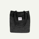Women Canvas Handbag Solid Color Shoulder Shopping Bag Travel Tote (Black)