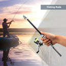 Pocket Telescopic Mini Fishing Pole Pen Shape Removable Fishing Rod w/ Reel