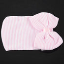 Newborn Baby Hospital Hat Beanie With Bow Cute Soft Sweet Baby Caps (Pink) U2B1