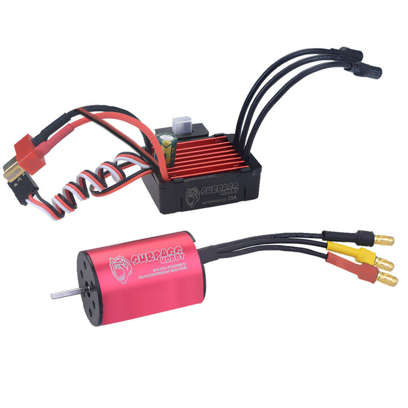 2030 4500KV Sensorless Brushless Motor 4 Pole +25A ESC Speed Control for 1/24