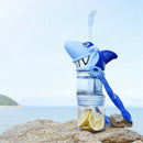 Large Capacity Shark Portable Plastic Funny Drink Juice Water Bottle Cartoo X3L8