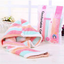 Cap Hair Rainbow Color Thick Dry Hair Wrap Towel Cap Coral Fleece Dry Hair Towel