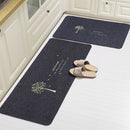 2x Kitchen Area Rugs Sturdy Water-absorbing Floor Mat for Home Hallway