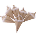 12pcs Hanging Burlap Lace Basket Pew Cone