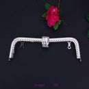 20cm Embossing Handbag Metal Purse Frame Handle Bag Accessories(Bronze)