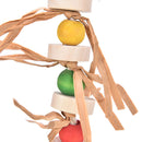 Great Parrot Bird Chew Wooden Straw With Bell Cage Swing Toys Accessory 32cm LJ