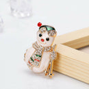 Lovely Cartoon Snowman Brooch Pin Rhinestone Alloy Corsage Badge