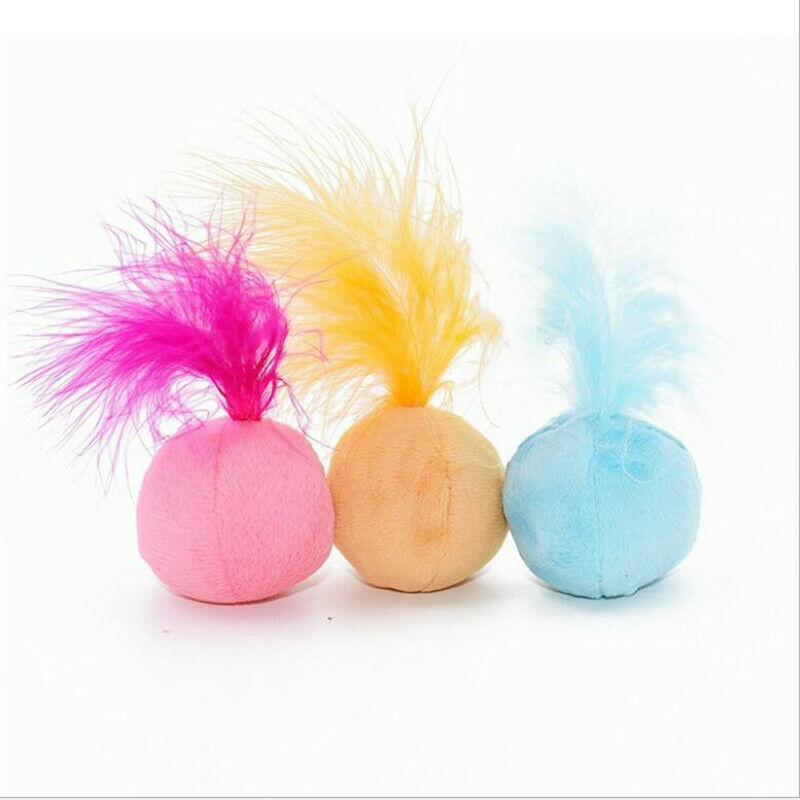 Sound flannel toys ball hair ring bell feather teaser cat toys pet cat supp M6T2