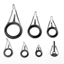 7pcs Stainless Steel, Ceramic Fishing Rod Guide Eye Ring Double Leg Guides
