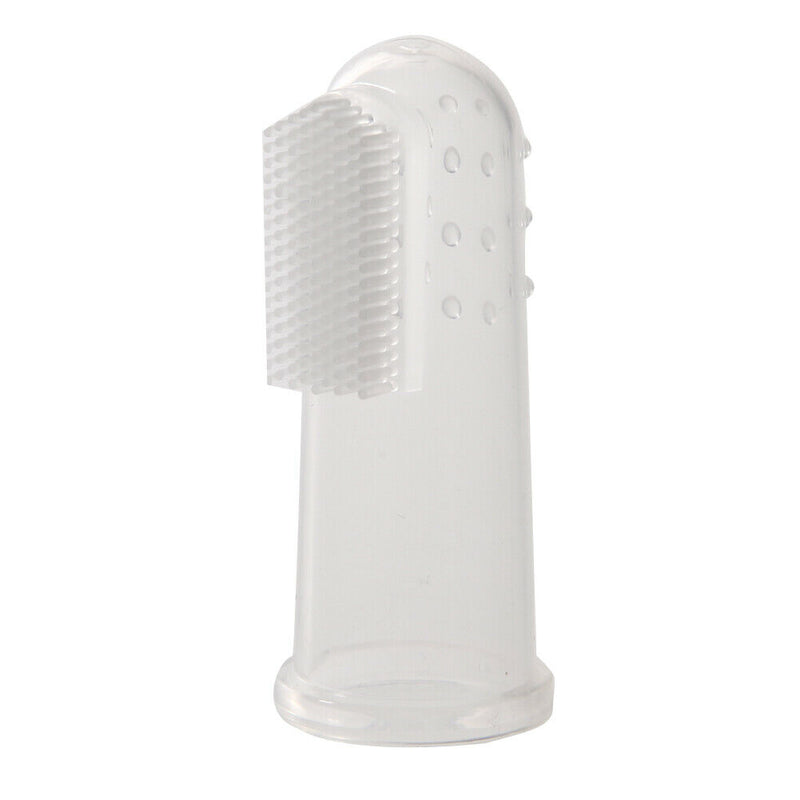 Pet Finger Toothbrush Silicone Dog Tooth Cleaner Cat Teeth Cleaning(Blue) A