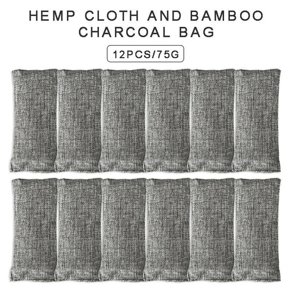 12 Packs 75G Bamboo Charcoal Bag Home Car Natural Air Freshener Purifier Bag