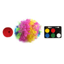 Clown Joker Jester Costume Accessories Wig Red Nose Makeup Face Paints Set
