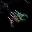 5 In 1 Night Luminous Soft Fishing Lure Fishhook Octopus Feather Fishing Bai E3C