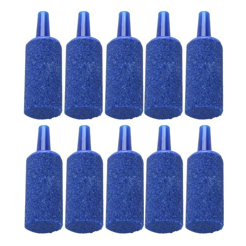 Fish Tank Mineral Bubbles Air Stone, 10 Pieces, Blue U8D6